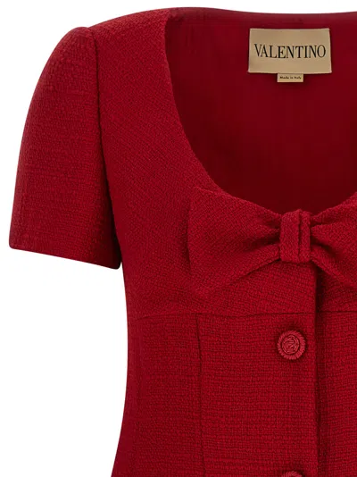 Valentino Virgin Wool Short Women's Dress In Red