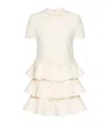 VALENTINO VIRGIN WOOL-SILK BOW-DETAIL MINI DRESS