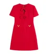 Valentino Fitted Red Dress With Decorative Bows In Red