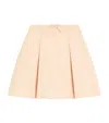 Valentino Womens Betulla Bow Pleated Wool-silk Woven Mini Skirt In Nude