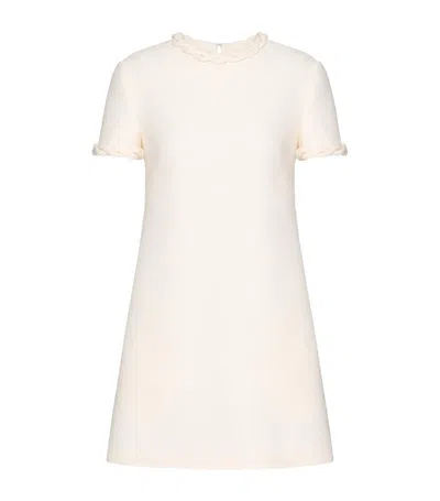 Valentino Crepe Couture Braid-embellished Minidress In White