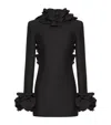 Valentino Besticktes Kurzes Crepe Couture Kleid Frau Schwarz 38 In Black