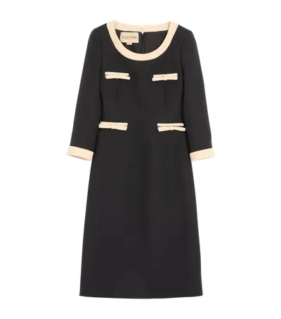 Valentino Bow Detail Crepe Couture Dress In Multi