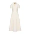 Valentino Virgin Wool-silk Midi Dress In Weiss