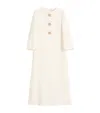 Valentino Virgin Wool-silk Midi Dress In Ivory