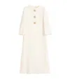 Valentino Virgin Wool-silk Midi Dress In Ivory