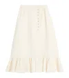 Valentino Women's Long Natural Skirt With Pleated Hem In Ivory