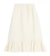 Valentino Women's Long Natural Skirt With Pleated Hem In Ivory