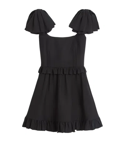 Valentino Virgin Wool-silk Mini Dress In Black