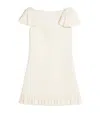 Valentino Ruffled Wool And Silk-blend Crepe Mini Dress In Ivory
