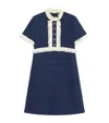 Valentino Lace Trim Wool Mini Dress In Blue