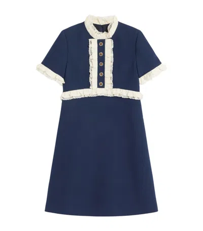 VALENTINO VIRGIN WOOL-SILK RUFFLE MINI DRESS
