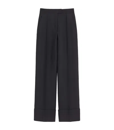 Valentino Virgin Wool-silk Trousers In Black