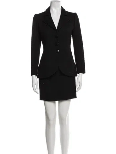 Pre-owned Valentino Virgin Wool Skirt Suit In Blue