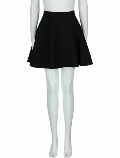 Pre-owned Valentino Virgin Wool Skirt W/ Tags In Black