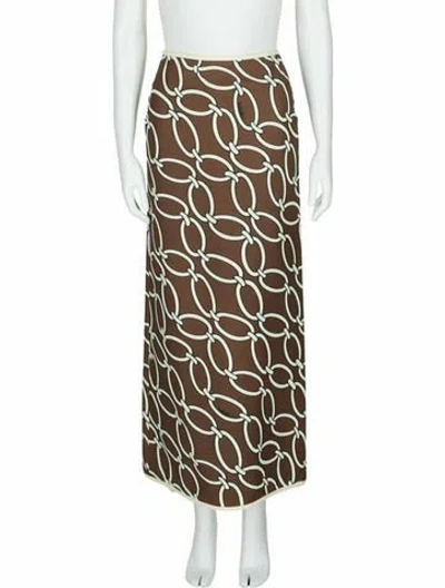 Pre-owned Valentino Virgin Wool Skirt W/ Tags In Brown