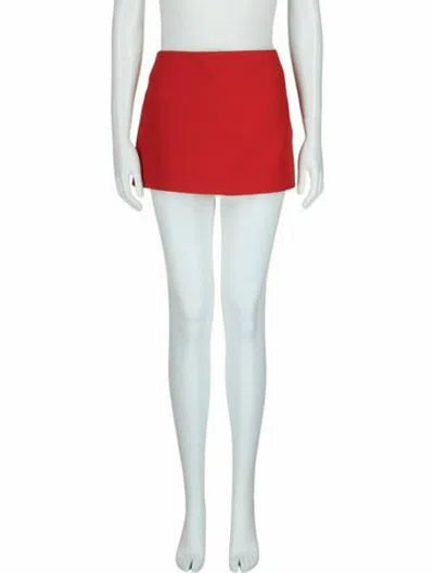 Pre-owned Valentino Virgin Wool Skirt W/ Tags In Red