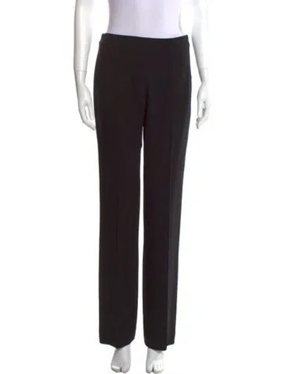 Pre-owned Valentino Virgin Wool Straight Leg Pants In Black