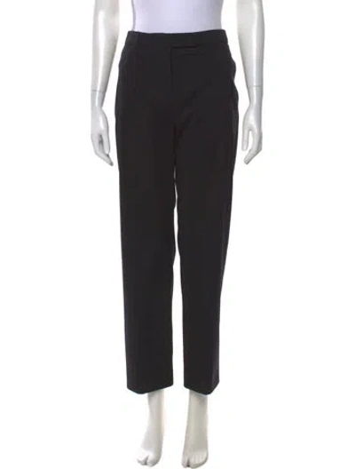 Pre-owned Valentino Virgin Wool Straight Leg Pants In Black