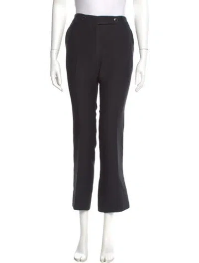 Pre-owned Valentino Virgin Wool Straight Leg Pants In Black