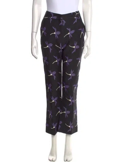 Pre-owned Valentino Virgin Wool Straight Leg Pants In Black