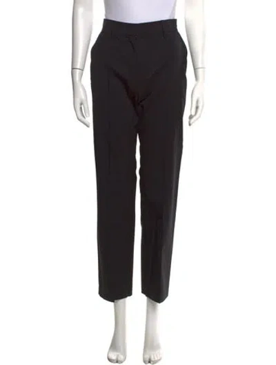Pre-owned Valentino Virgin Wool Straight Leg Pants In Black