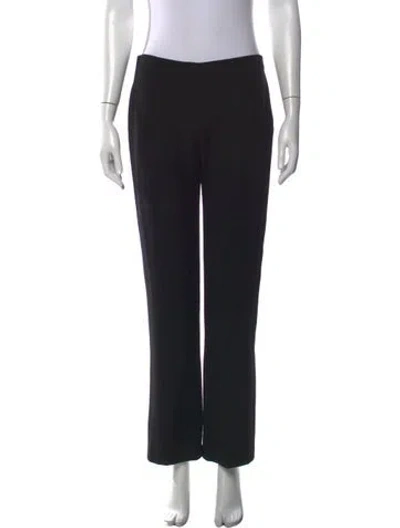 Pre-owned Valentino Virgin Wool Straight Leg Pants In Black