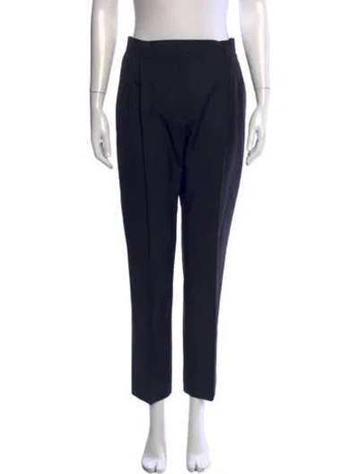 Pre-owned Valentino Virgin Wool Straight Leg Pants In Black