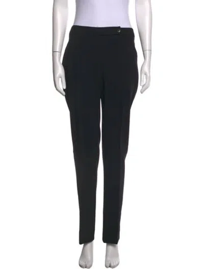 Pre-owned Valentino Virgin Wool Straight Leg Pants In Black