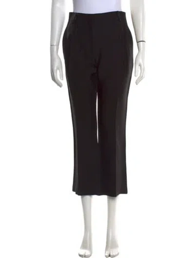 Pre-owned Valentino Virgin Wool Straight Leg Pants In Black