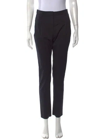 Pre-owned Valentino Virgin Wool Straight Leg Pants In Black