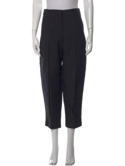 Pre-owned Valentino Virgin Wool Straight Leg Pants In Black