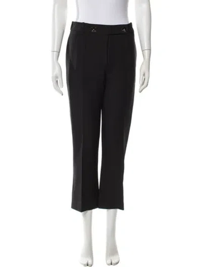 Pre-owned Valentino Virgin Wool Straight Leg Pants In Black