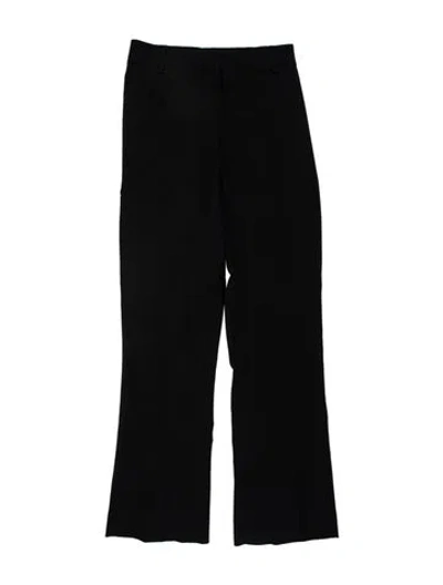 Pre-owned Valentino Virgin Wool Straight Leg Pants In Black