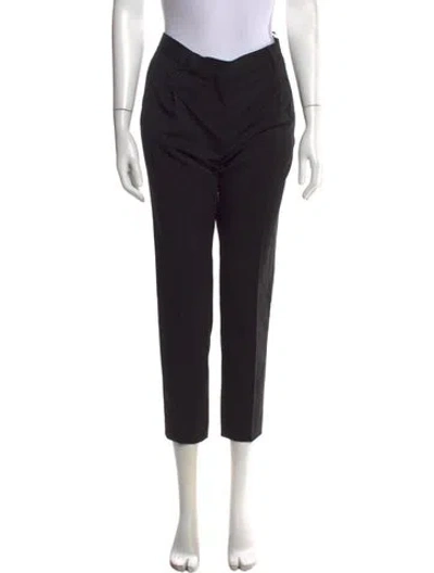 Pre-owned Valentino Virgin Wool Straight Leg Pants In Black