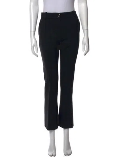 Pre-owned Valentino Virgin Wool Straight Leg Pants In Black