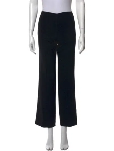 Pre-owned Valentino Virgin Wool Straight Leg Pants In Black
