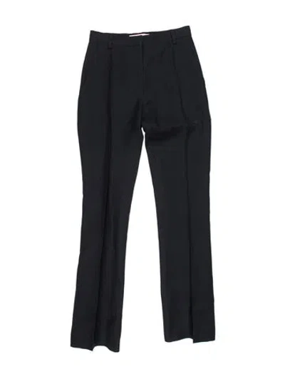 Pre-owned Valentino Virgin Wool Straight Leg Pants In Blue