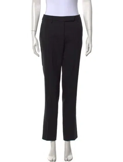 Pre-owned Valentino Virgin Wool Straight Leg Pants In Blue