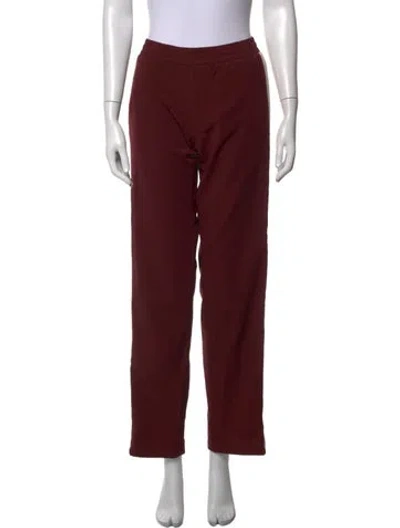 Pre-owned Valentino Virgin Wool Straight Leg Pants In Burgundy