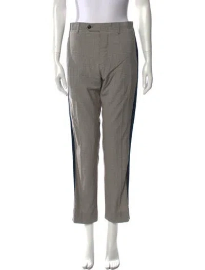 Pre-owned Valentino Virgin Wool Straight Leg Pants In Neutral