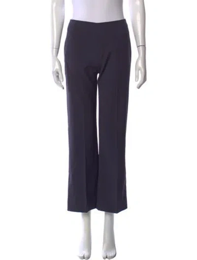 Pre-owned Valentino Virgin Wool Straight Leg Pants In Purple