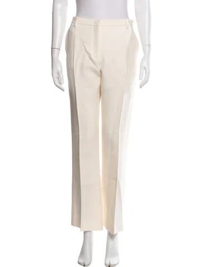Pre-owned Valentino Virgin Wool Straight Leg Pants W/ Tags In Neutrals