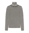 Valentino Virgin Wool Stripe Sweater In White
