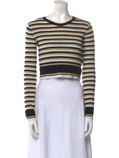Pre-owned Valentino Virgin Wool Striped Sweater