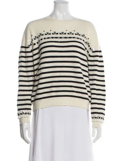 Pre-owned Valentino Virgin Wool Striped Sweater
