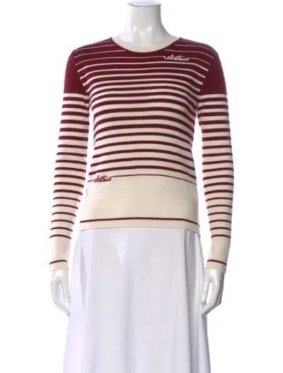 Pre-owned Valentino Virgin Wool Striped Sweater In Multi