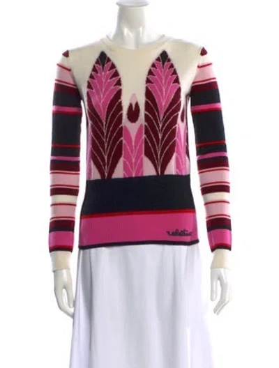 Pre-owned Valentino Virgin Wool Striped Sweater In Neutral