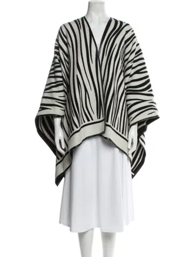 Pre-owned Valentino Virgin Wool Striped Sweater In White