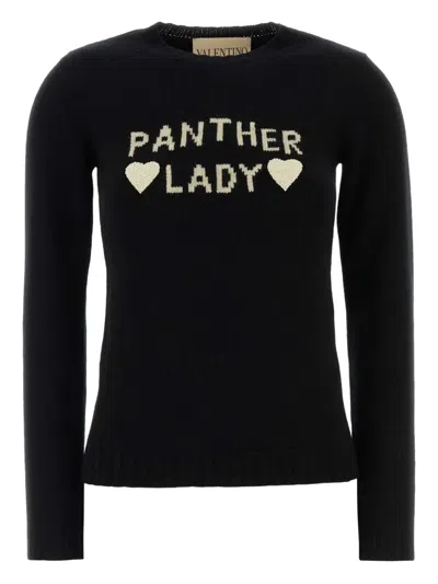 Valentino Long-sleeved Sweater In Black